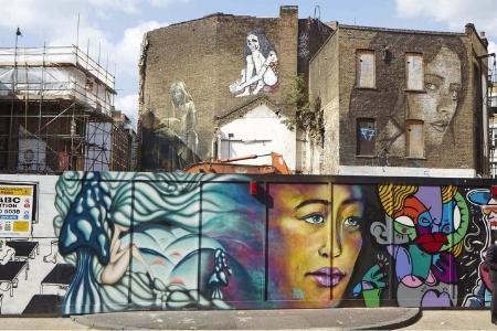 Colourful murals and street art in Shoreditch 