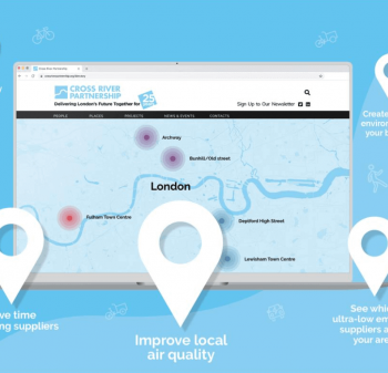 Map of London showing Clean Air Villages, 'improve local air quality'
