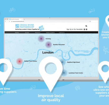 Map of London showing Clean Air Villages, 'improve local air quality' 