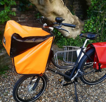 cargo bike with front pannier